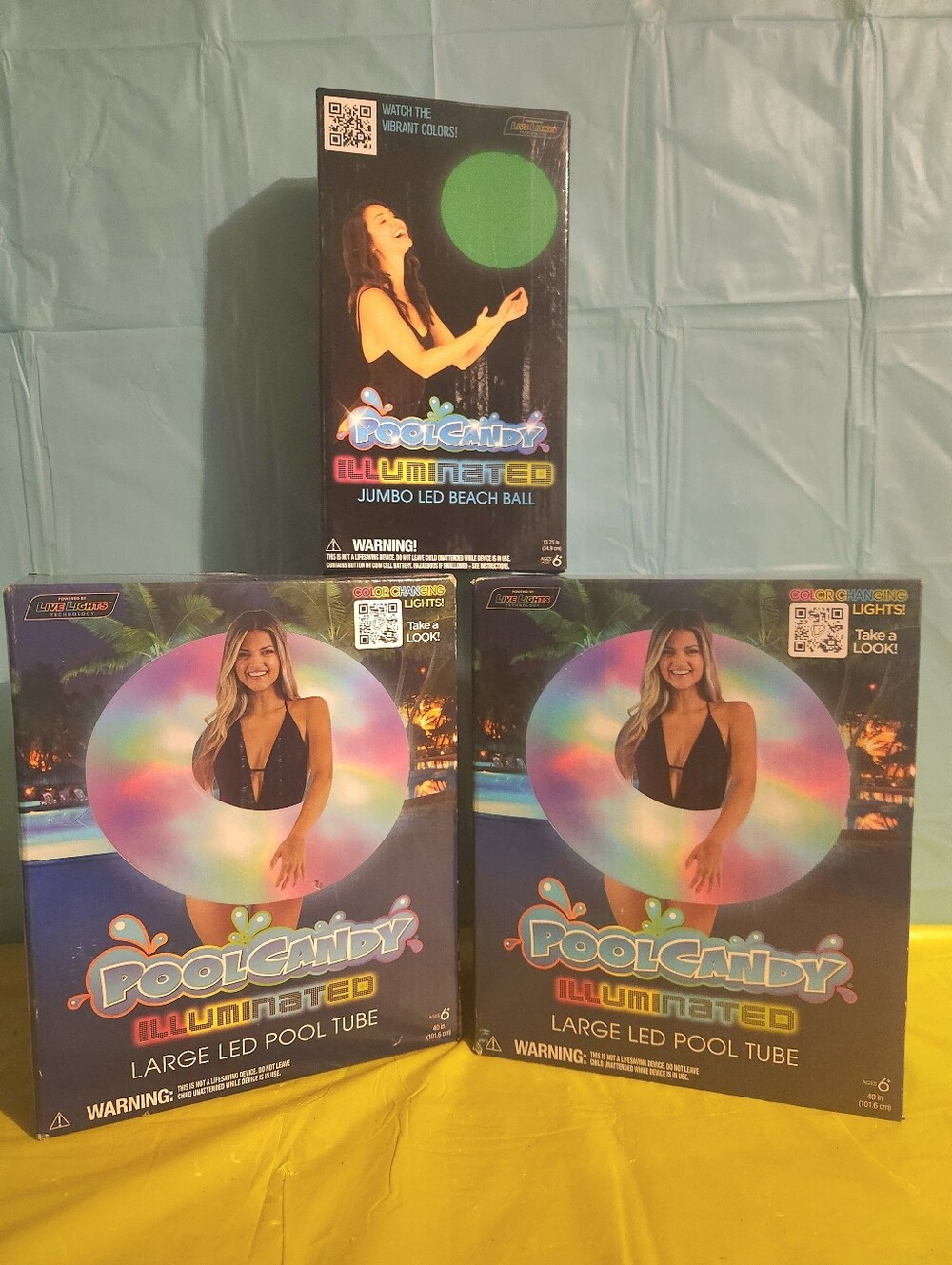 Pool Candy, Summer, Beach,  Illuminated LED Large Pool Tube & Beach Ball Set
